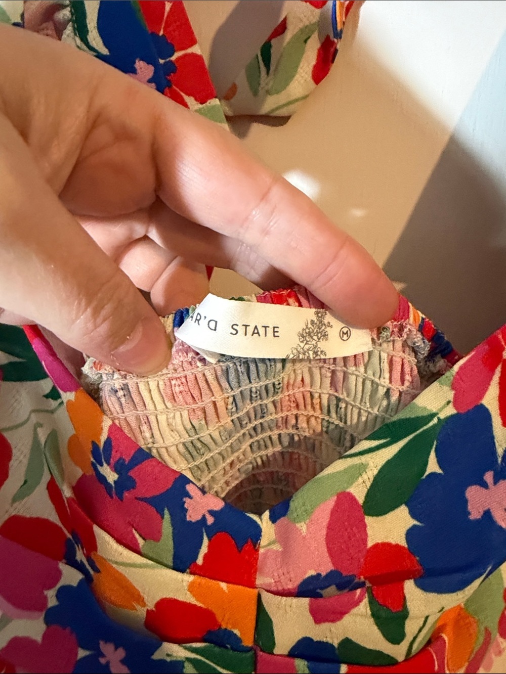 Altar'd State Floral Tie-Back Puff Sleeve Crop Top - Picture 2 of 3
